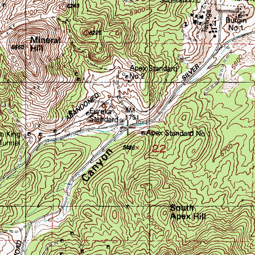Topographic Map of Burriston Canyon, UT