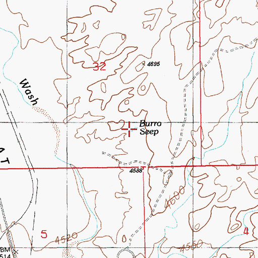 Topographic Map of Burro Seep, UT