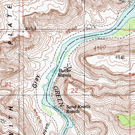 Topographic Map of Butler Canyon, UT