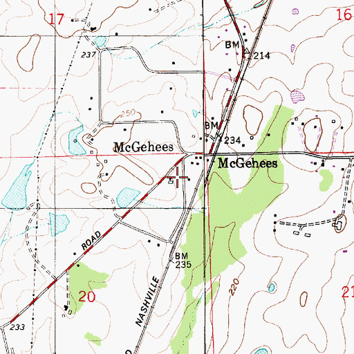 Topographic Map of Hope Hull Recreation Center, AL