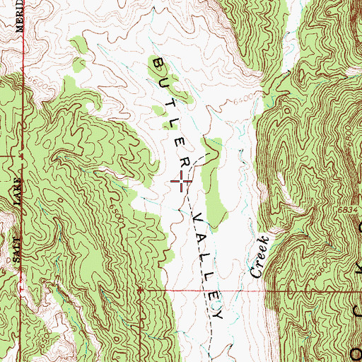 Topographic Map of Butler Valley Neck, UT
