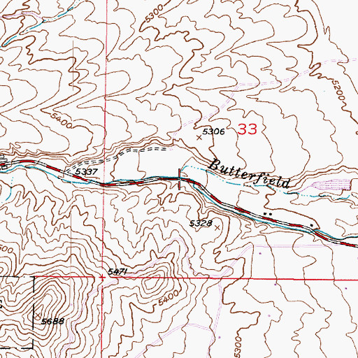 Topographic Map of Butterfield Canyon, UT