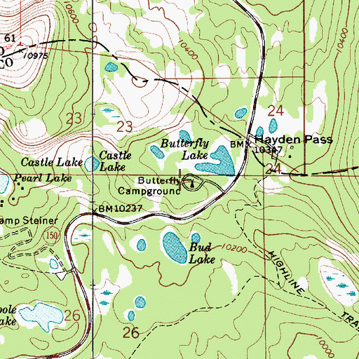 Topographic Map of Butterfly Campground, UT