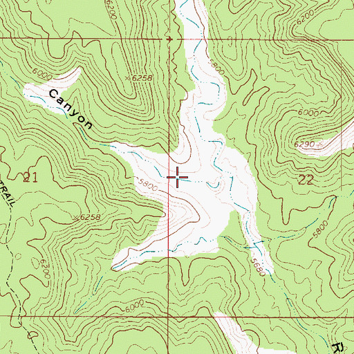 Topographic Map of Button Canyon, UT