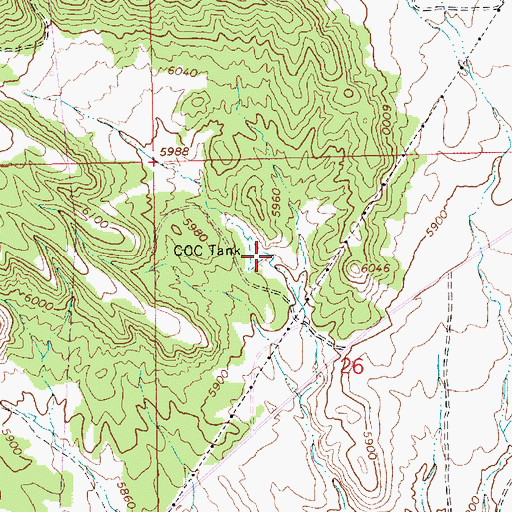 Topographic Map of C C C Tank, UT