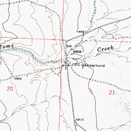 Topographic Map of CCC Campground, UT