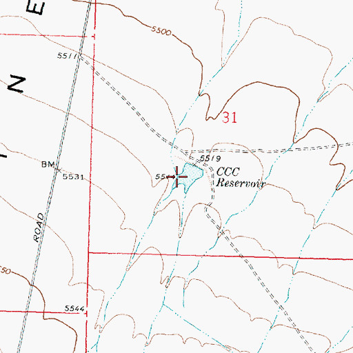 Topographic Map of CCC Reservoir, UT