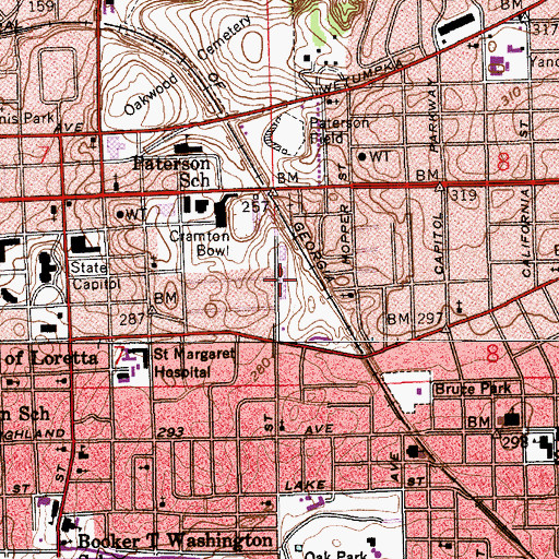 Topographic Map of Houston Hill Junior High School, AL
