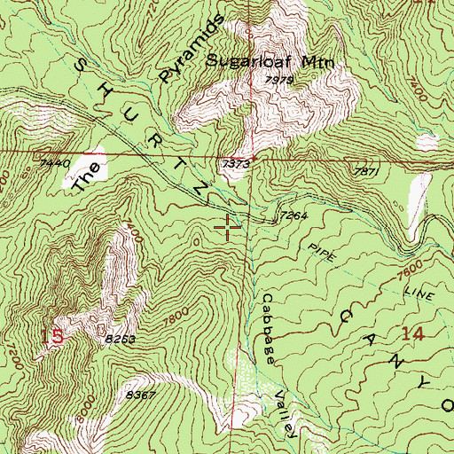 Topographic Map of Cabbage Valley, UT