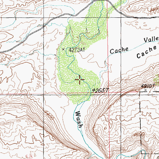 Topographic Map of Cache Valley, UT