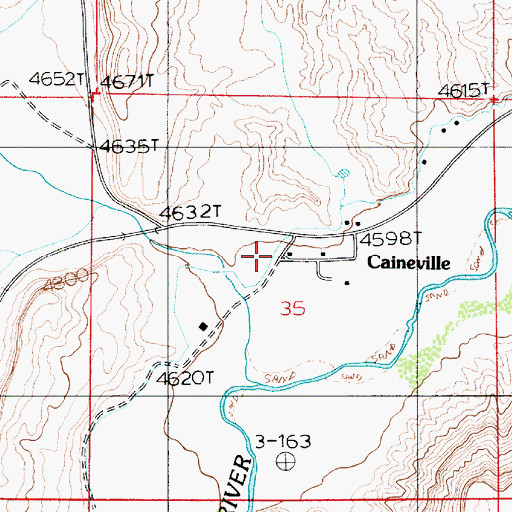 Topographic Map of Caineville, UT