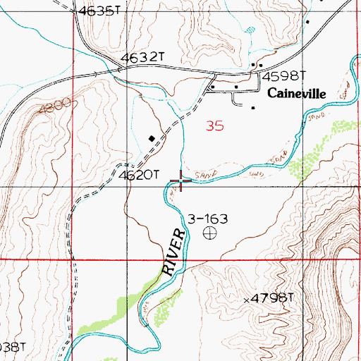 Topographic Map of Caineville Wash, UT