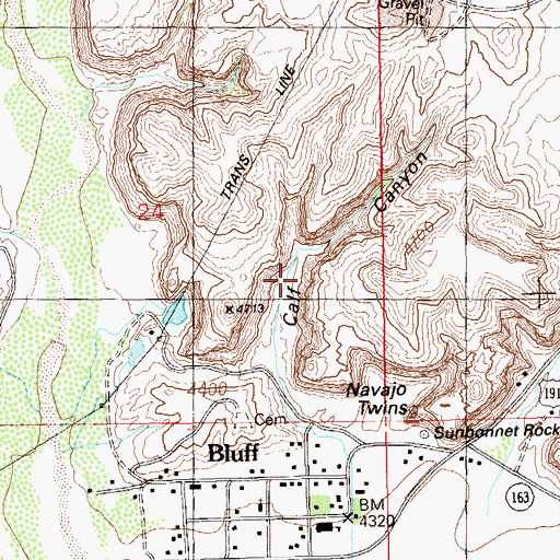 Topographic Map of Calf Canyon, UT
