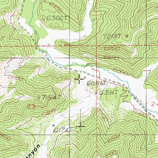 Topographic Map of Calf Canyon, UT
