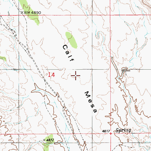 Topographic Map of Calf Mesa, UT