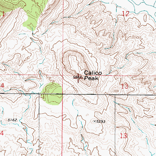 Topographic Map of Calico Peak, UT