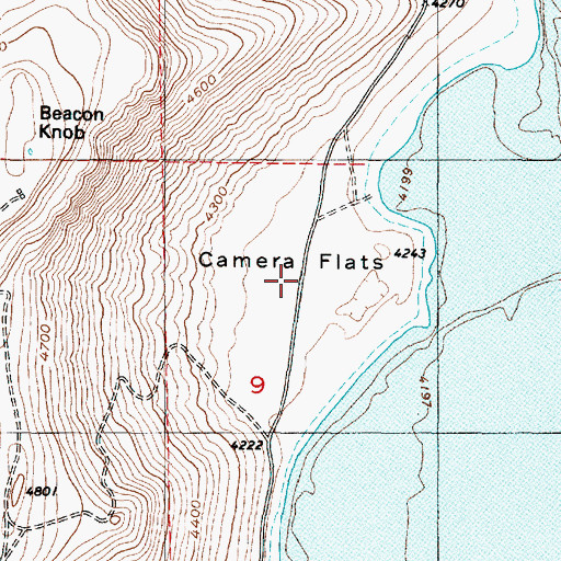 Topographic Map of Camera Flats, UT