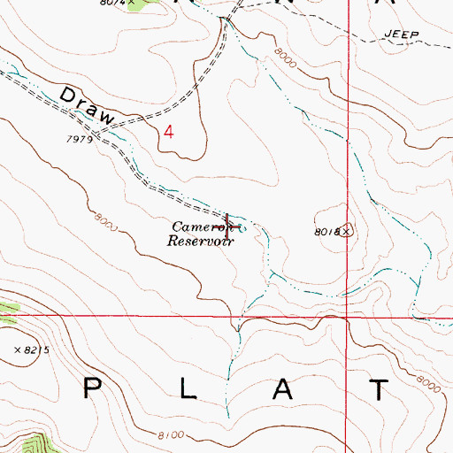 Topographic Map of Cameron Reservoir, UT