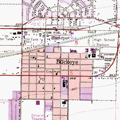 Topographic Map of Cactus Plaza Shopping Center, AZ