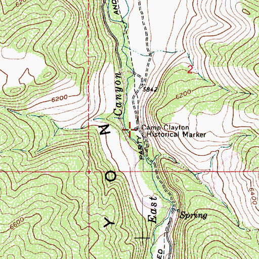 Topographic Map of Camp Clayton Historical Marker, UT