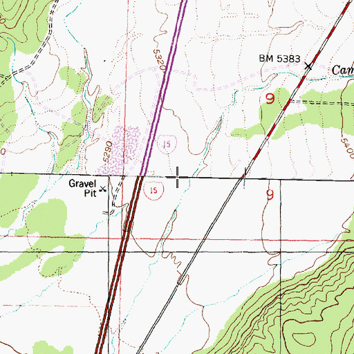 Topographic Map of Camp Creek, UT