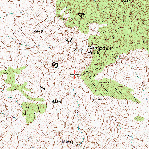 Topographic Map of Campbell Peak, UT
