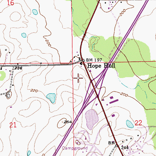 Topographic Map of Interstate Industrial Park, AL