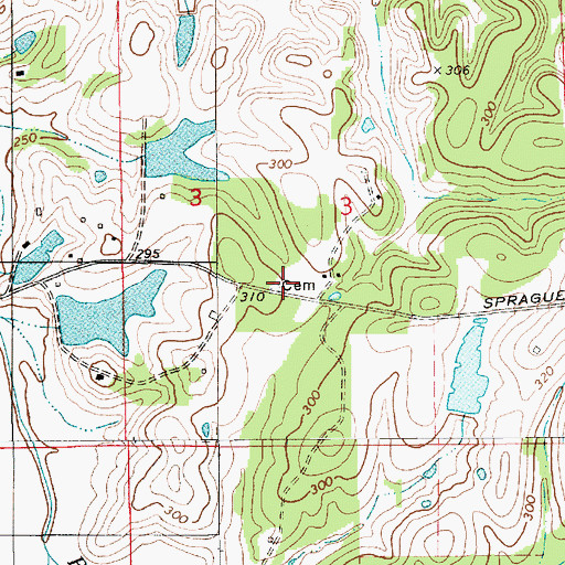 Topographic Map of Jackson Cemetery, AL