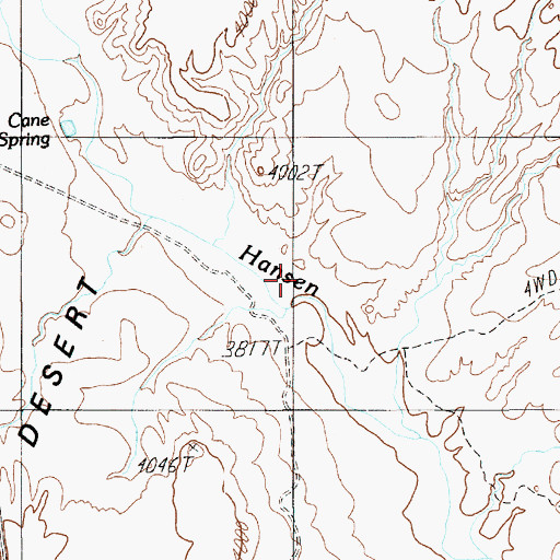 Topographic Map of Cane Spring, UT