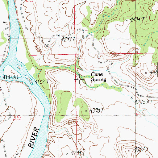 Topographic Map of Cane Spring, UT