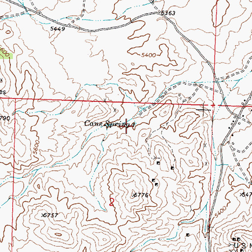 Topographic Map of Cane Spring, UT
