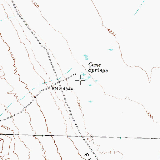 Topographic Map of Cane Springs, UT
