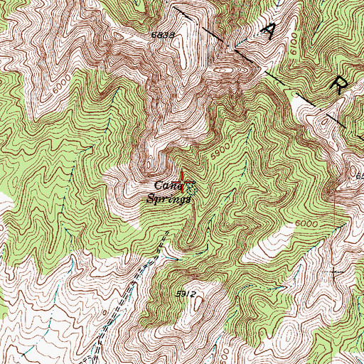 Topographic Map of Cane Springs, UT