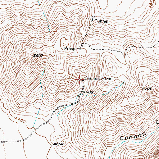 Topographic Map of Cannon Mine, UT
