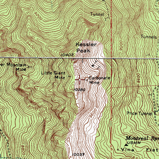 Topographic Map of Carbonate Mine, UT