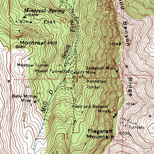 Topographic Map of Cardiff Mine, UT