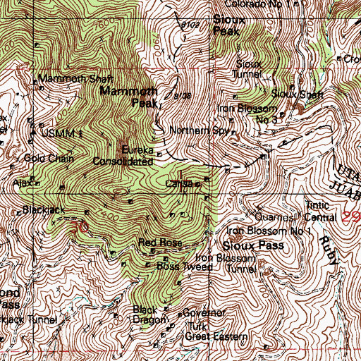 Topographic Map of Carisa, UT
