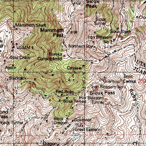 Topographic Map of Carisa Tunnel, UT