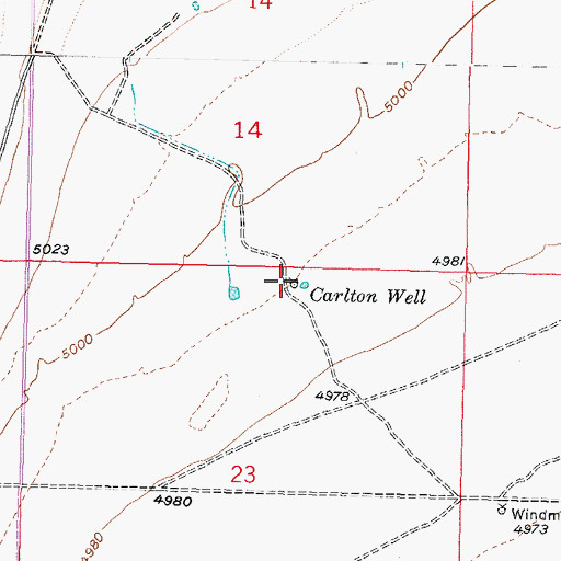 Topographic Map of Carlton Well, UT