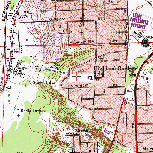 Topographic Map of James A Light Field, AL