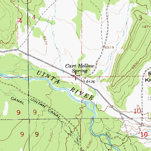 Topographic Map of Cart Hollow Spring, UT