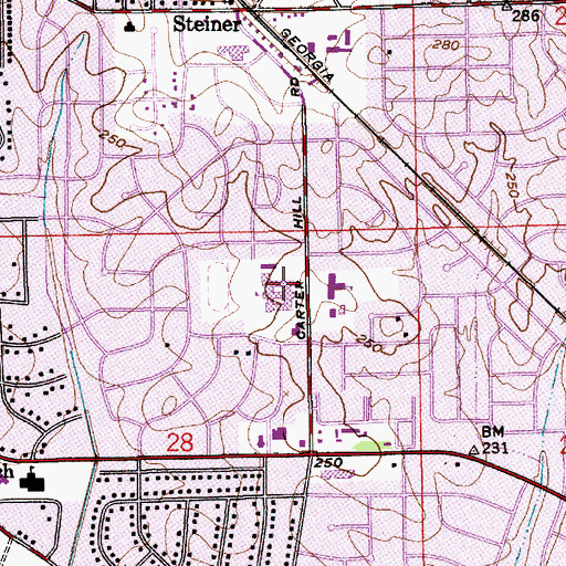 Topographic Map of Jefferson Davis High School, AL
