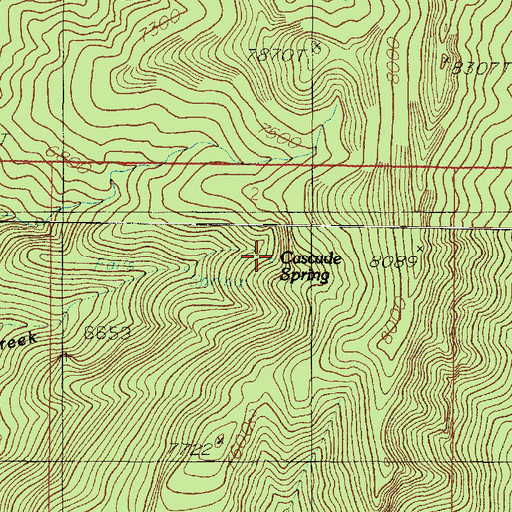 Topographic Map of Cascade Creek, UT
