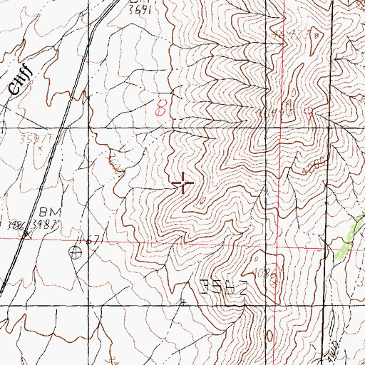 Topographic Map of Castle Cliff, UT