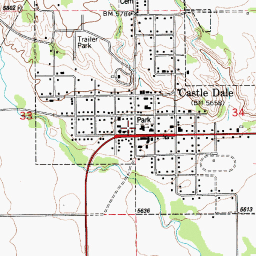 Topographic Map of Castle Dale, UT