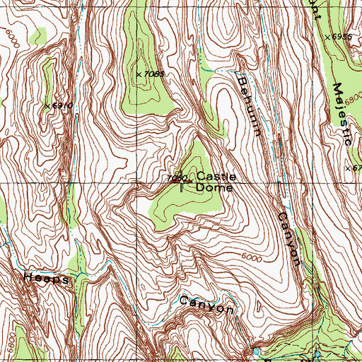 Topographic Map of Castle Dome, UT