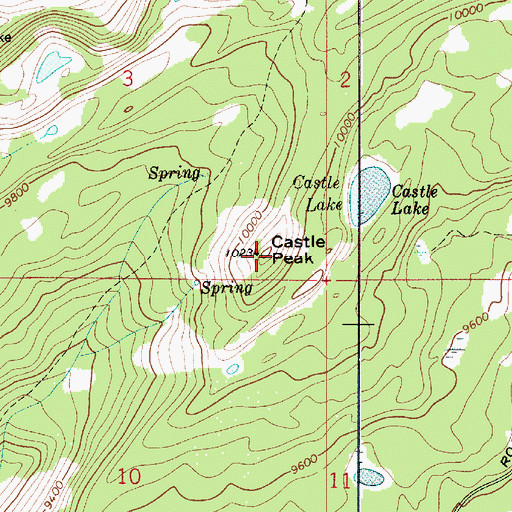 Topographic Map of Castle Peak, UT