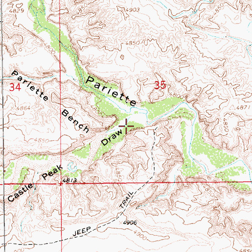 Topographic Map of Castle Peak Draw, UT