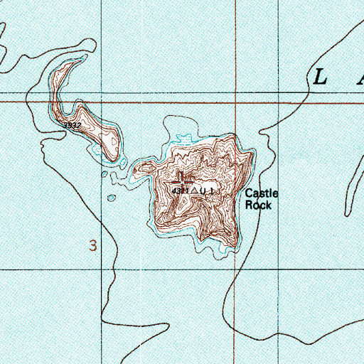 Topographic Map of Castle Rock, UT