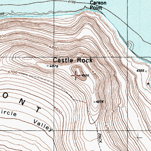 Topographic Map of Castle Rock, UT